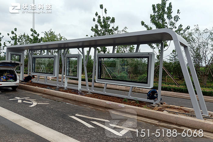 山東臨沂城市現(xiàn)代候車(chē)亭安裝完成-圖片5