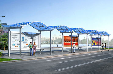 不銹鋼公交車站臺圖片效果圖片