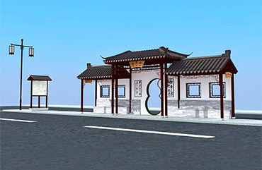 仿古公交站臺(tái)造價(jià)效果圖片